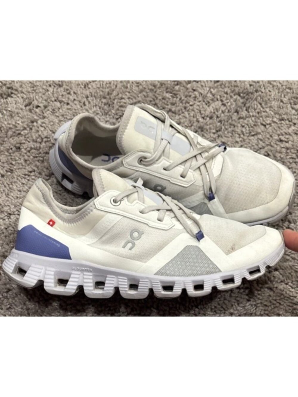 On Cloud X 3 AD Women’s Road Running Shoes Size 8 Undyed Nimbus White/Purple